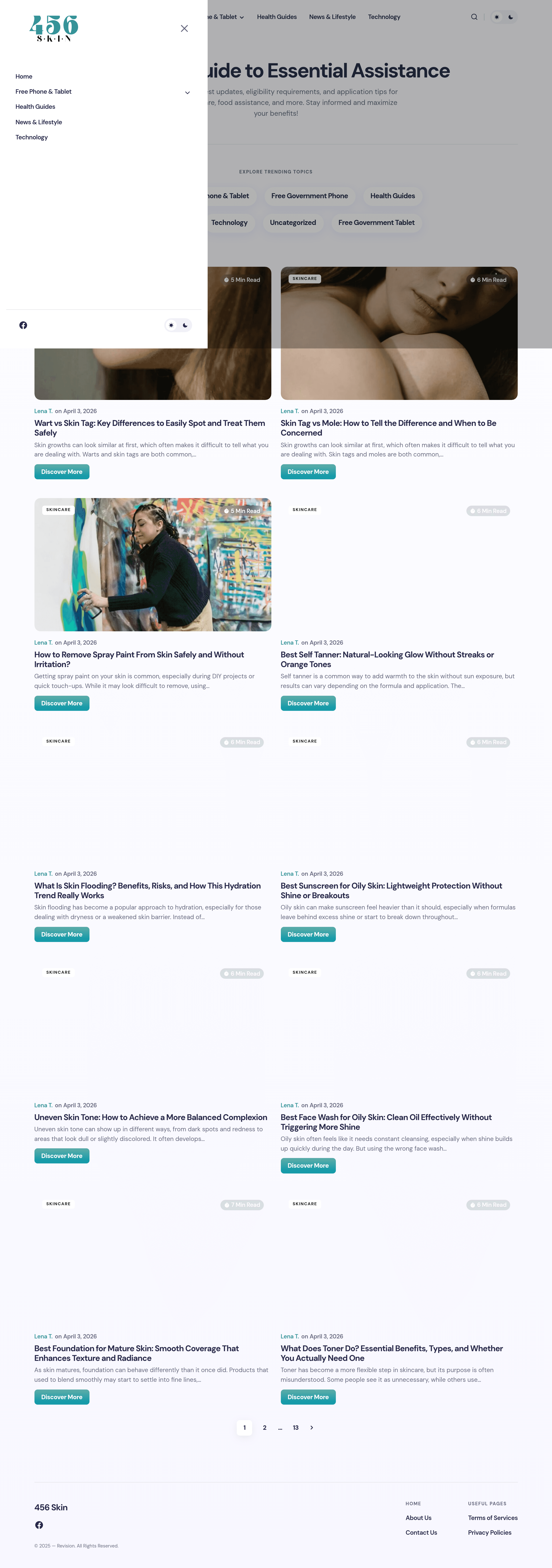 456 Skin ecommerce landing page screenshot