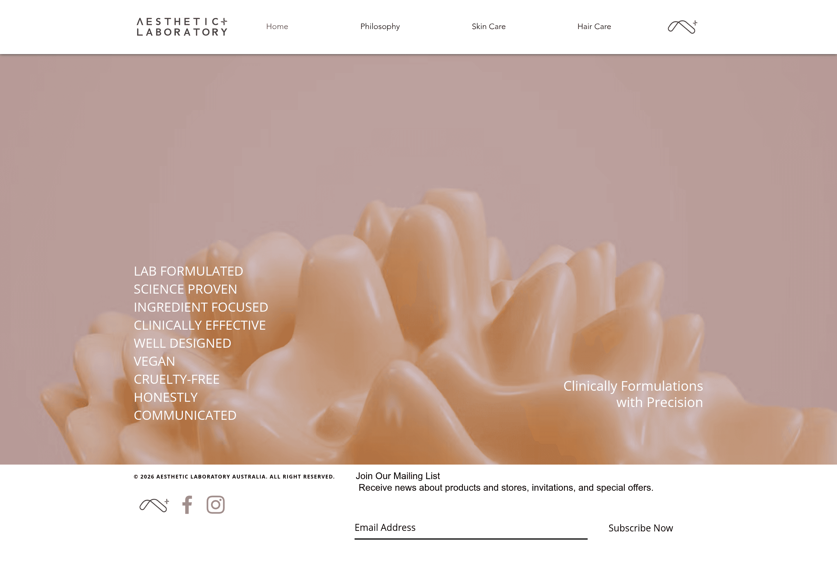 Aestheticlaboratory ecommerce landing page screenshot