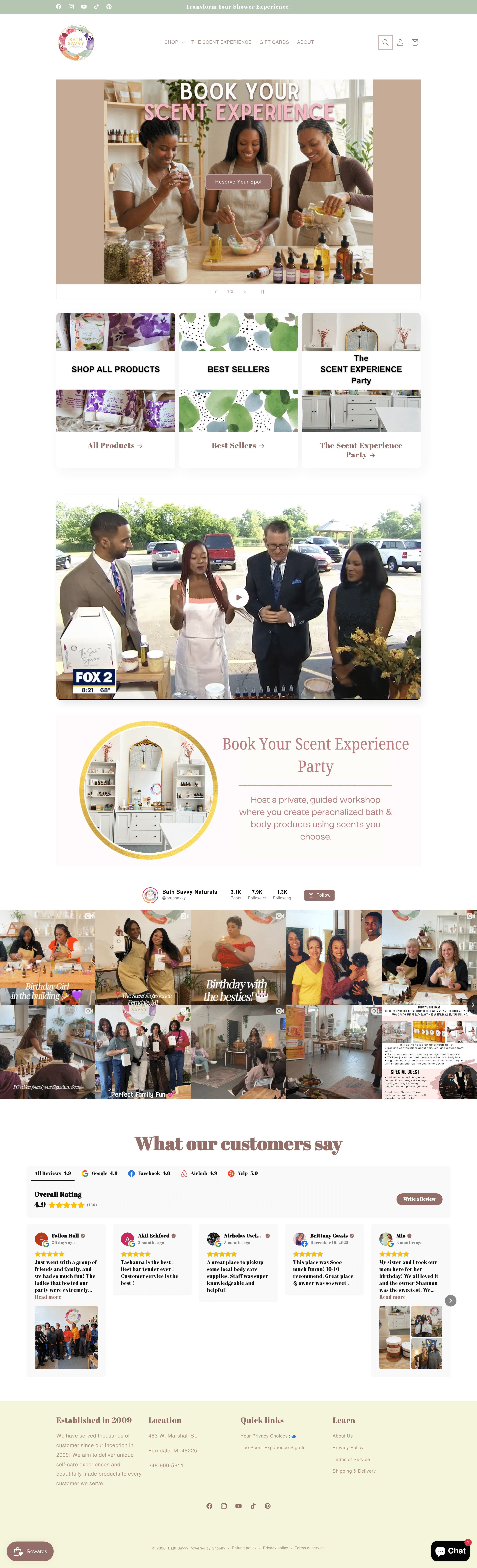 Bathsavvy ecommerce landing page screenshot