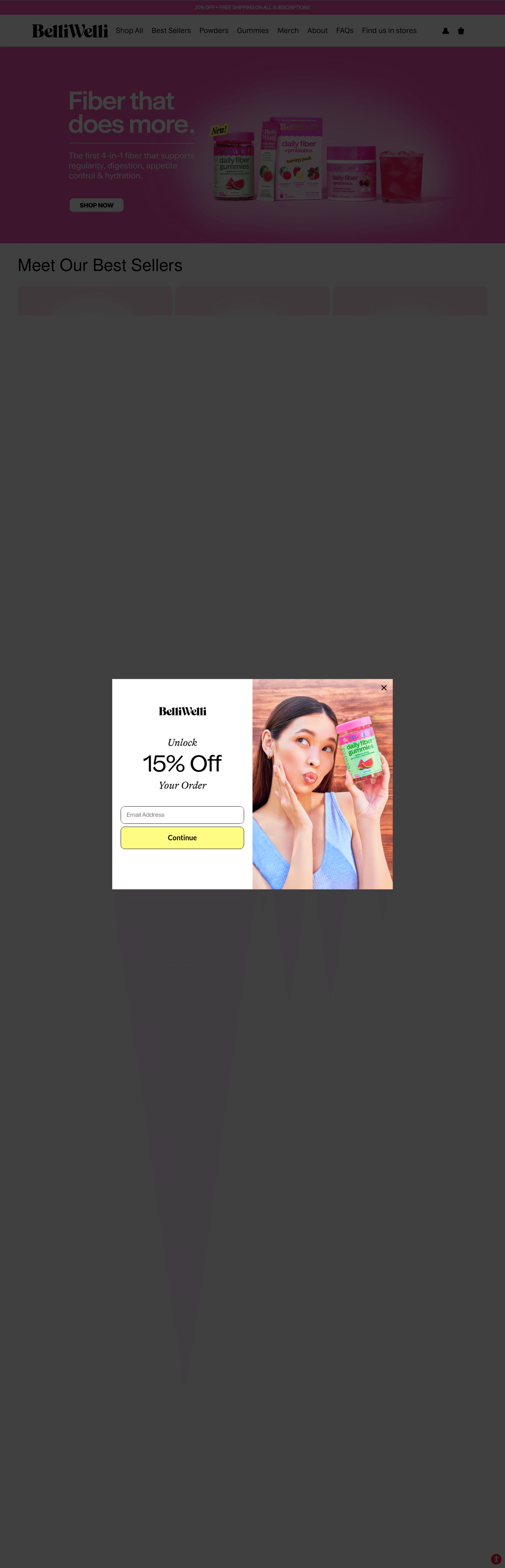BelliWelli ecommerce landing page screenshot