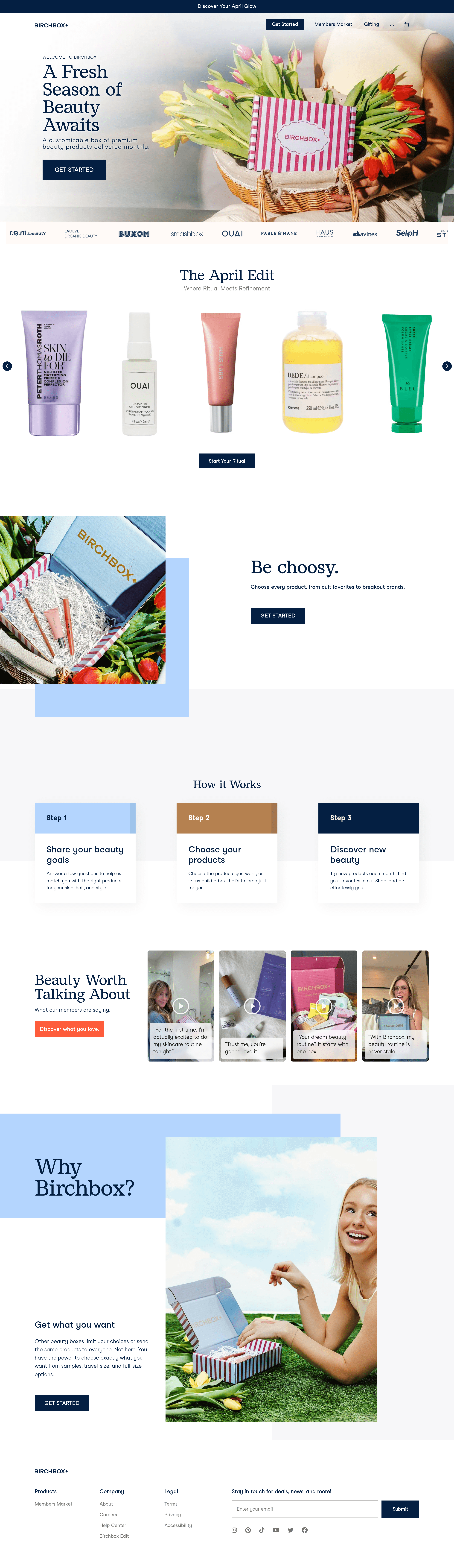 Birchbox ecommerce landing page screenshot