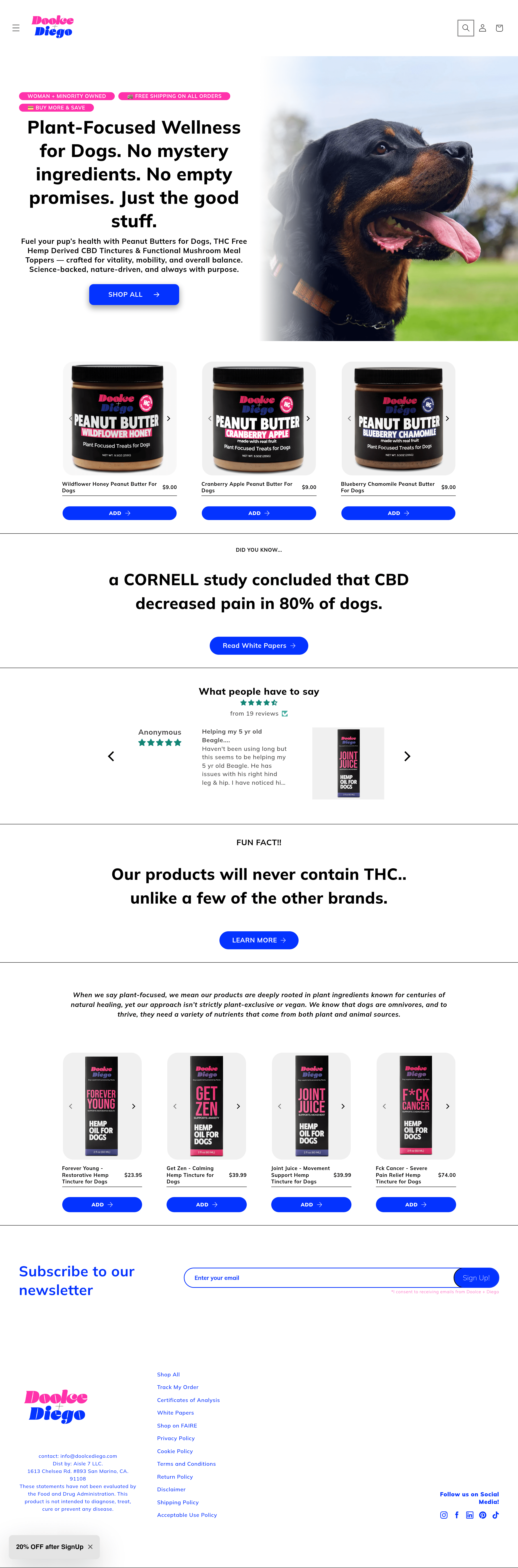 Doolcediego ecommerce landing page screenshot