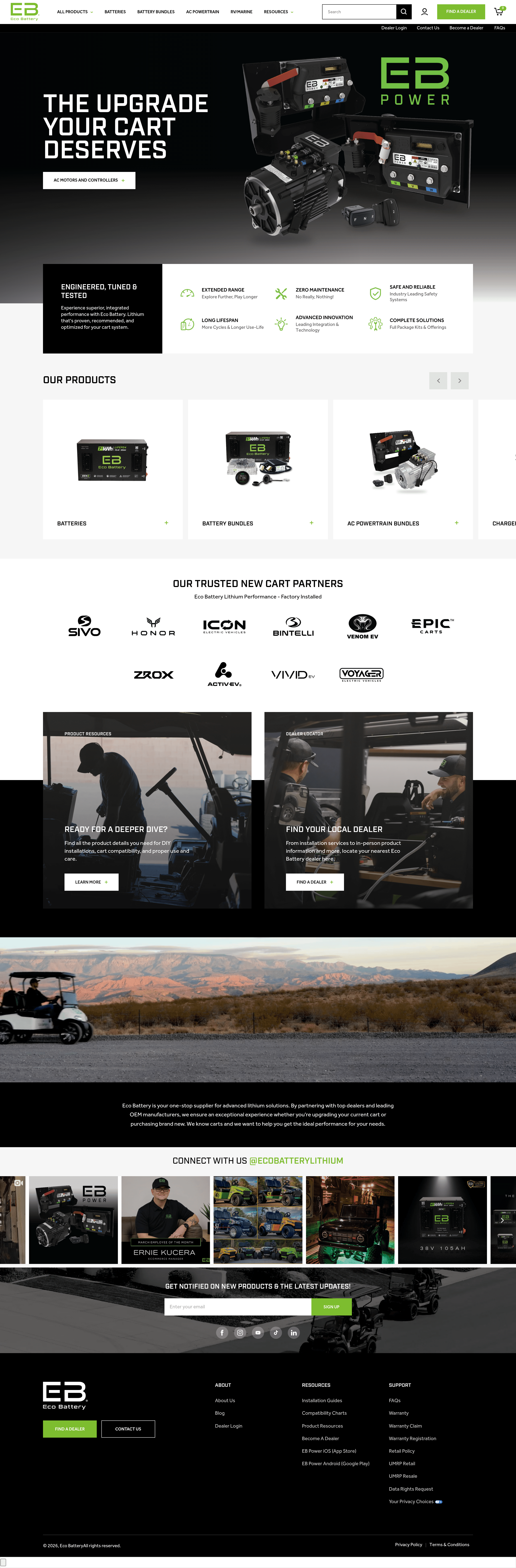 Ecobattery ecommerce landing page screenshot