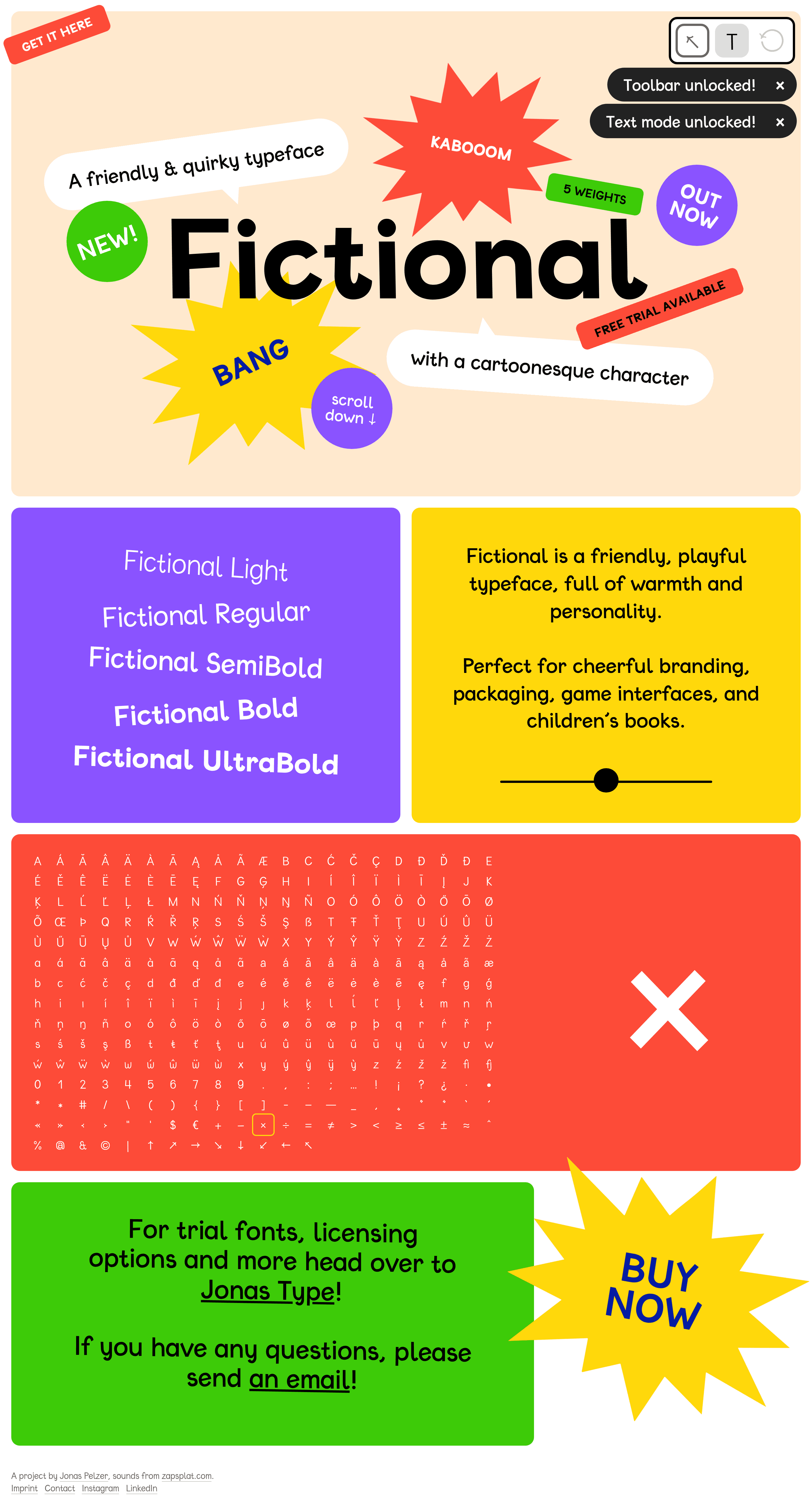 Fictional ecommerce landing page screenshot