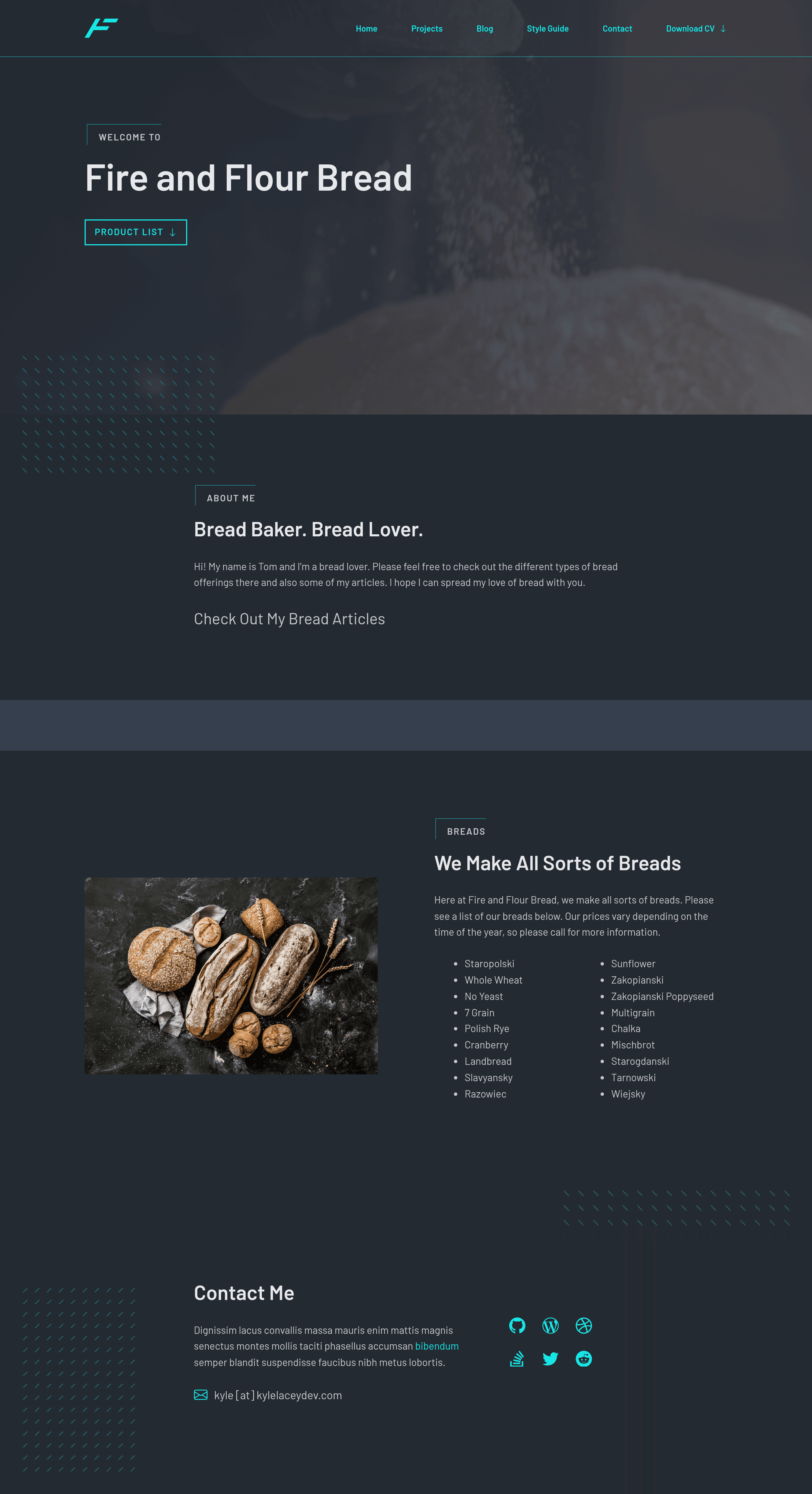 Fireandflourbread ecommerce landing page screenshot