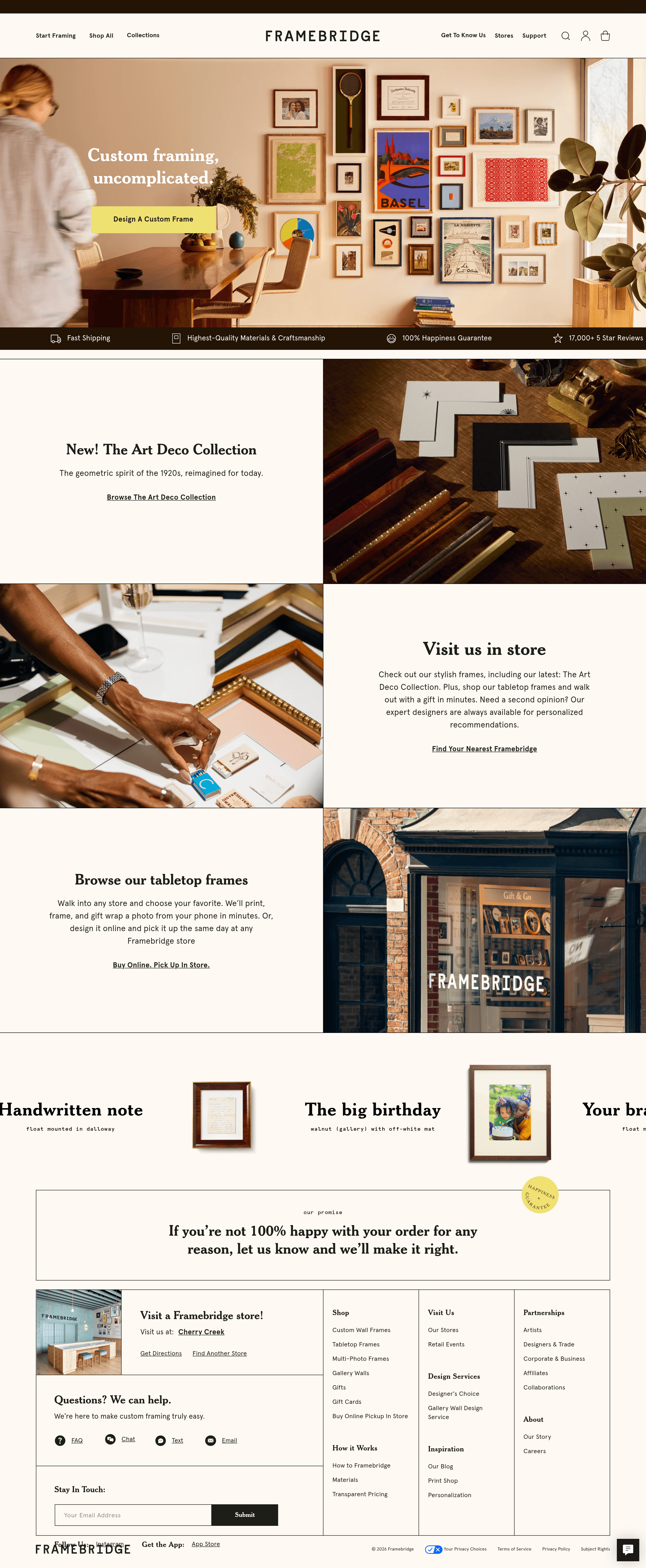 Framebridge ecommerce landing page screenshot
