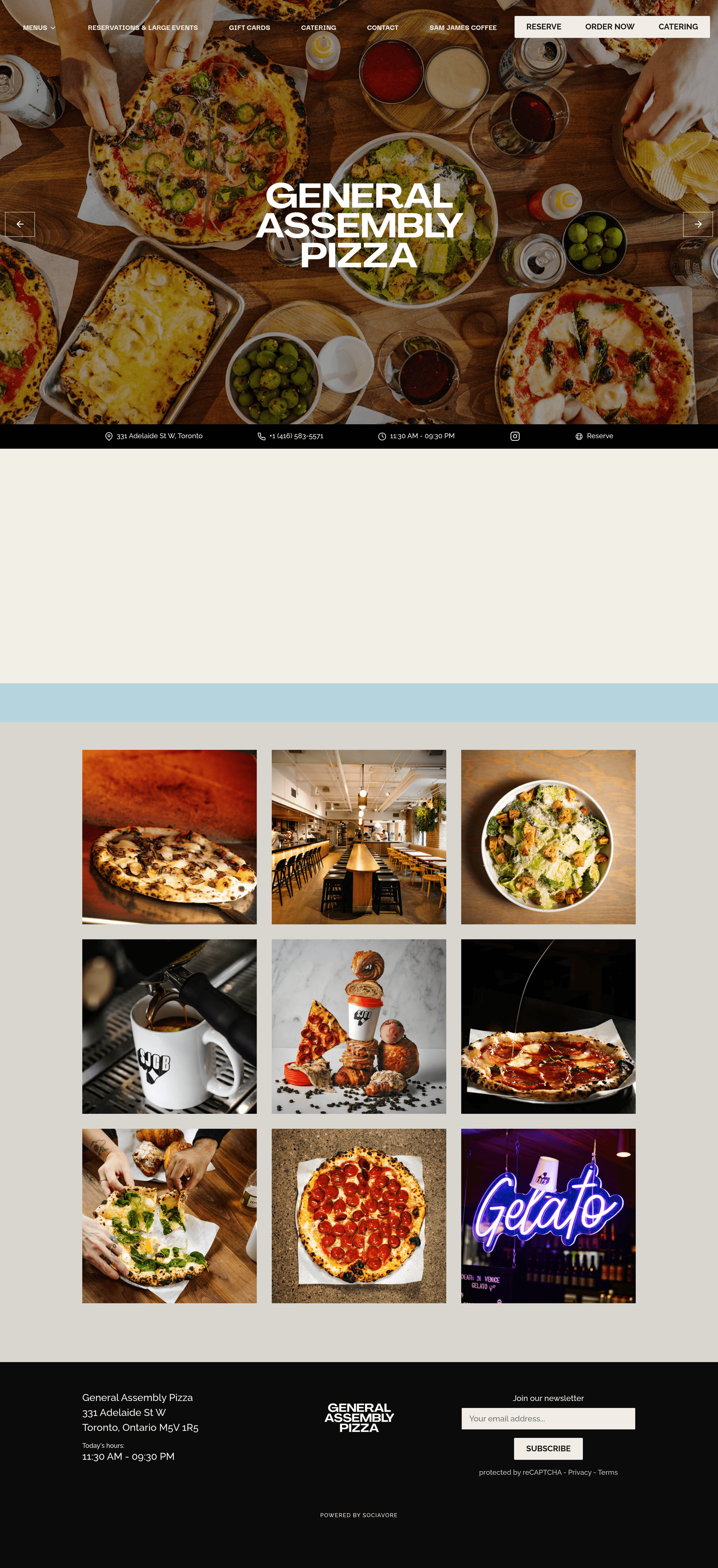 Gapizza ecommerce landing page screenshot