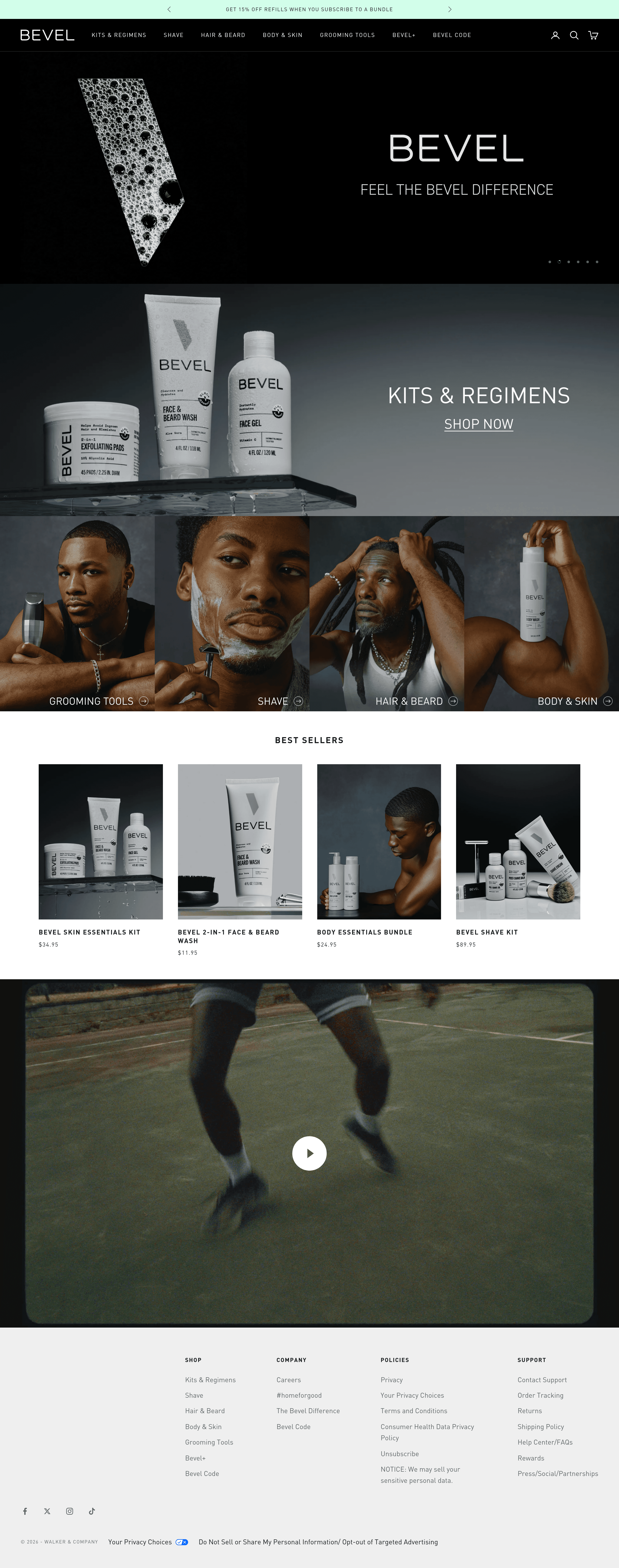 Getbevel ecommerce landing page screenshot