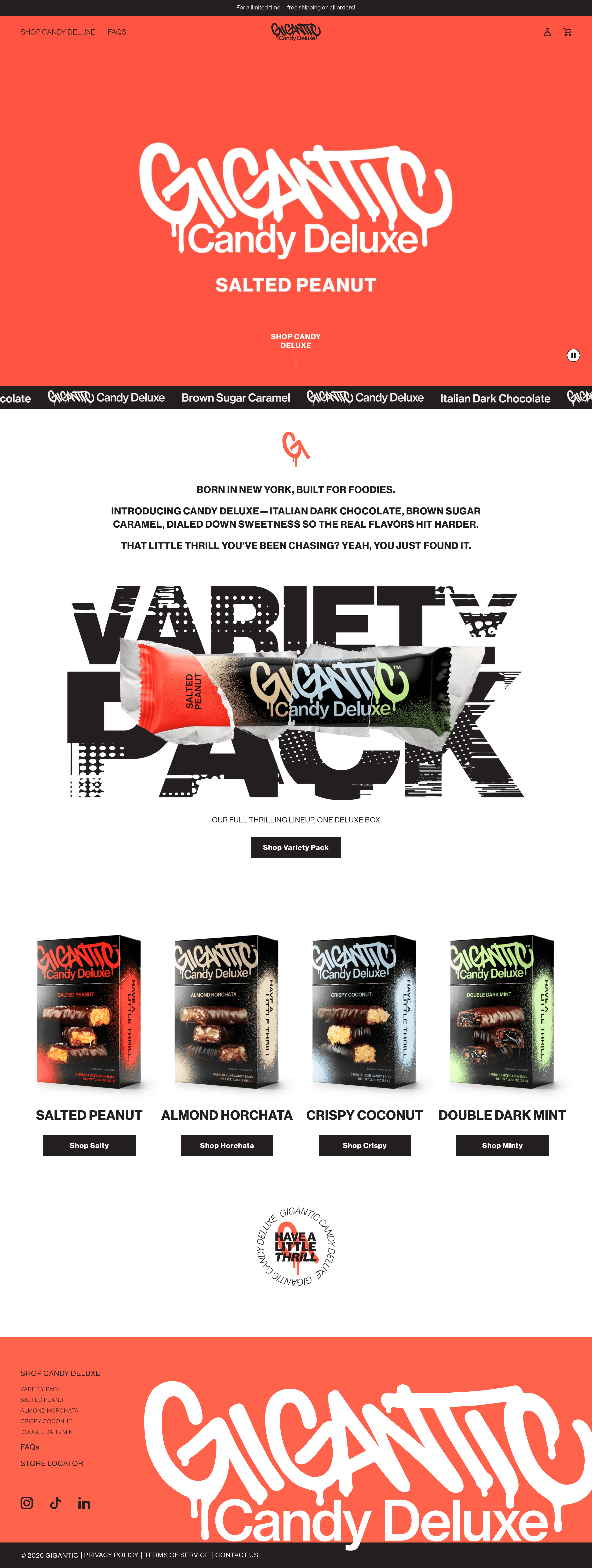 Giganticcandy ecommerce landing page screenshot
