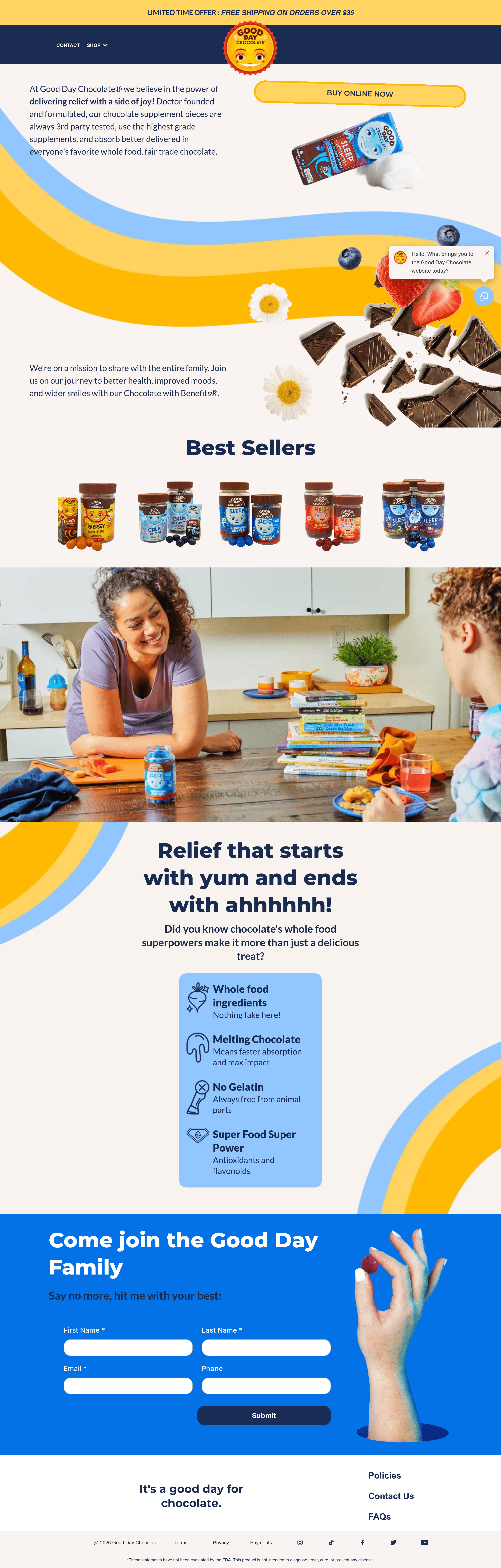 Gooddaychocolate ecommerce landing page screenshot