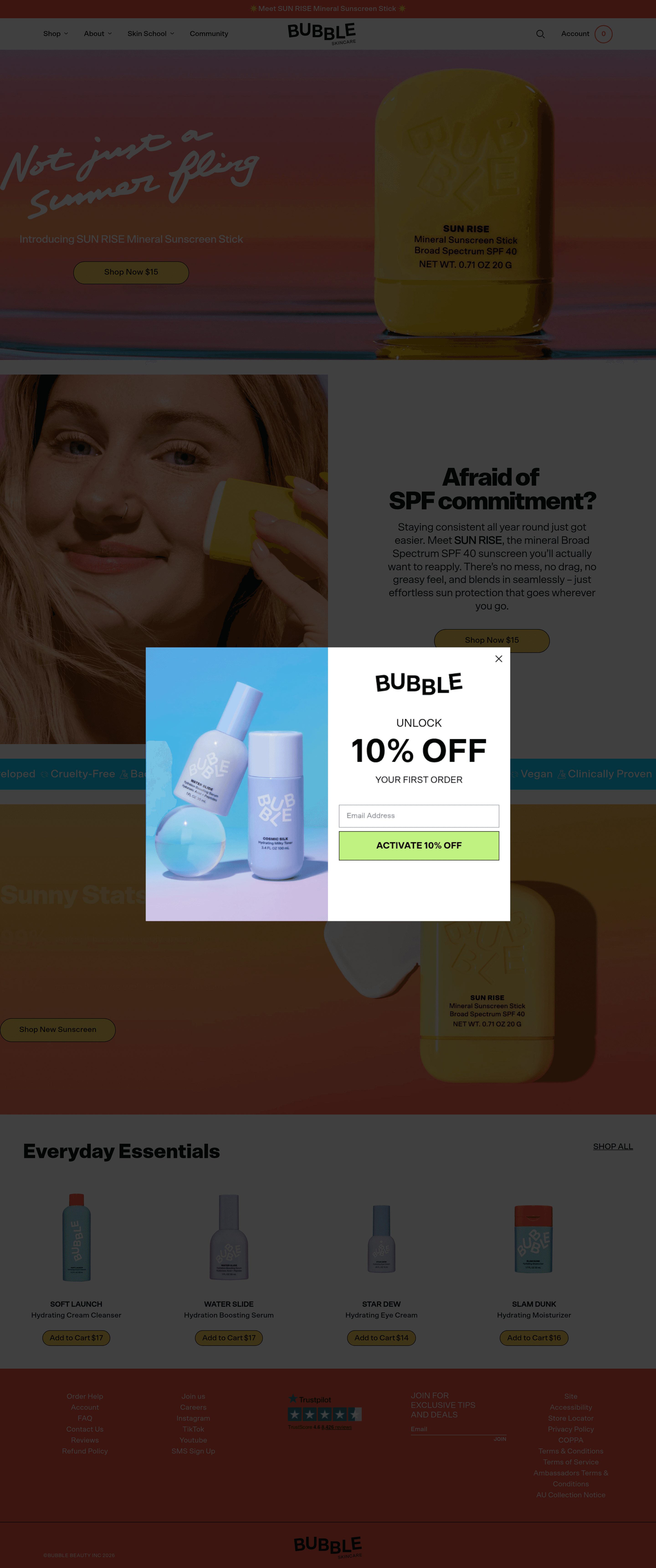 Hellobubble ecommerce landing page screenshot
