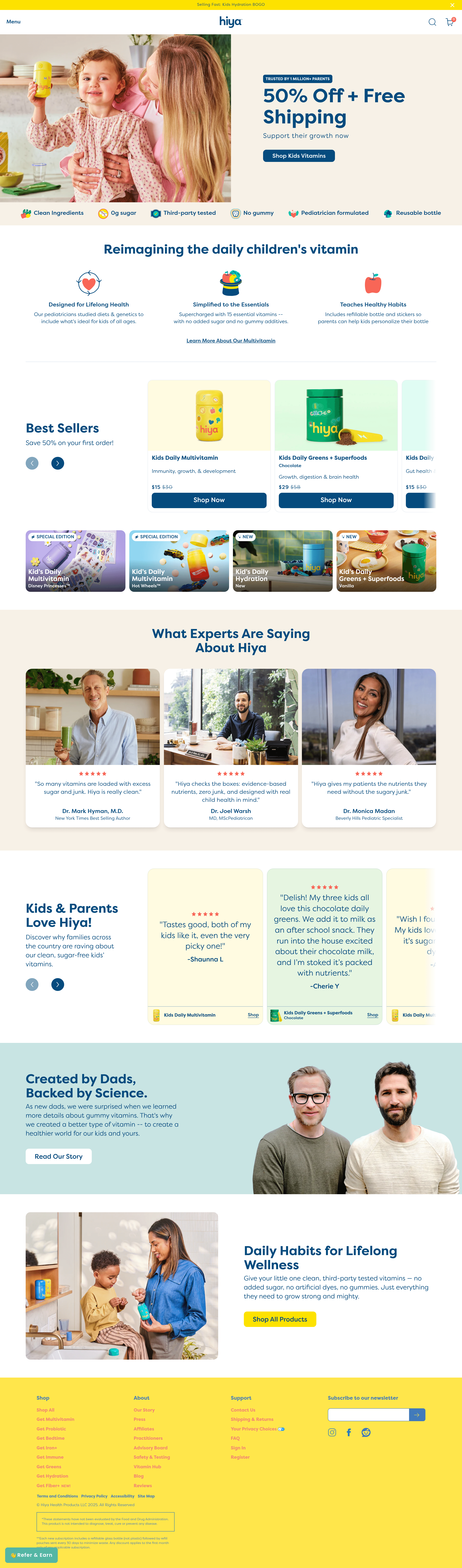 Hiyahealth ecommerce landing page screenshot