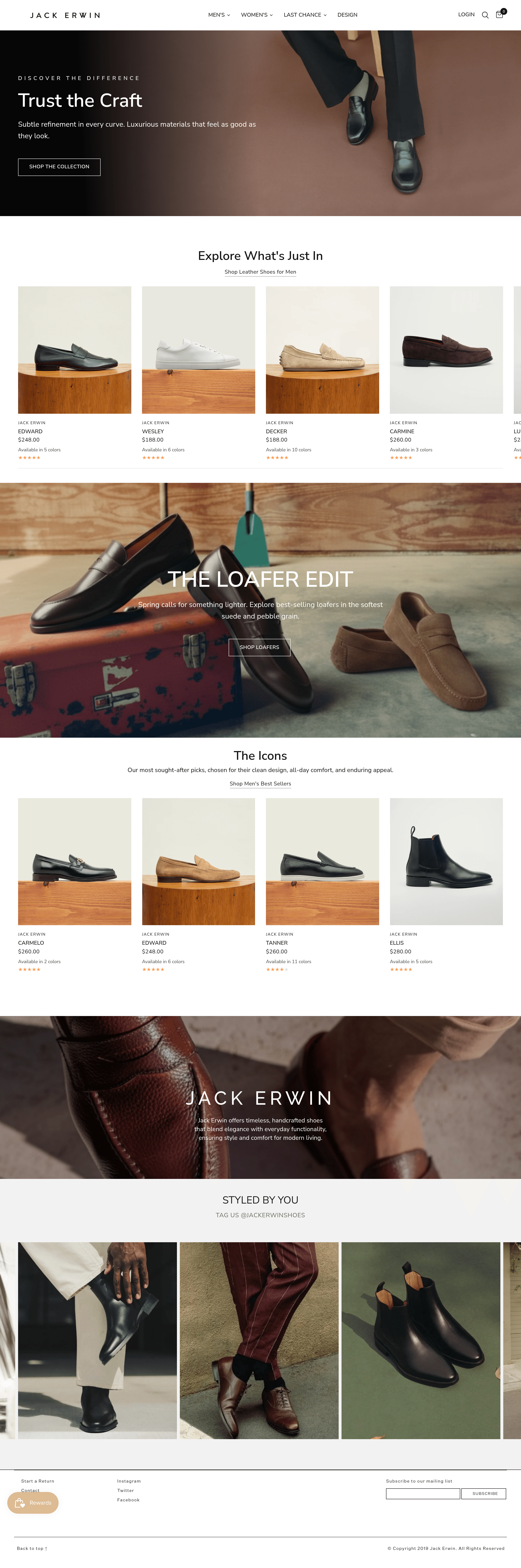 Jackerwin ecommerce landing page screenshot