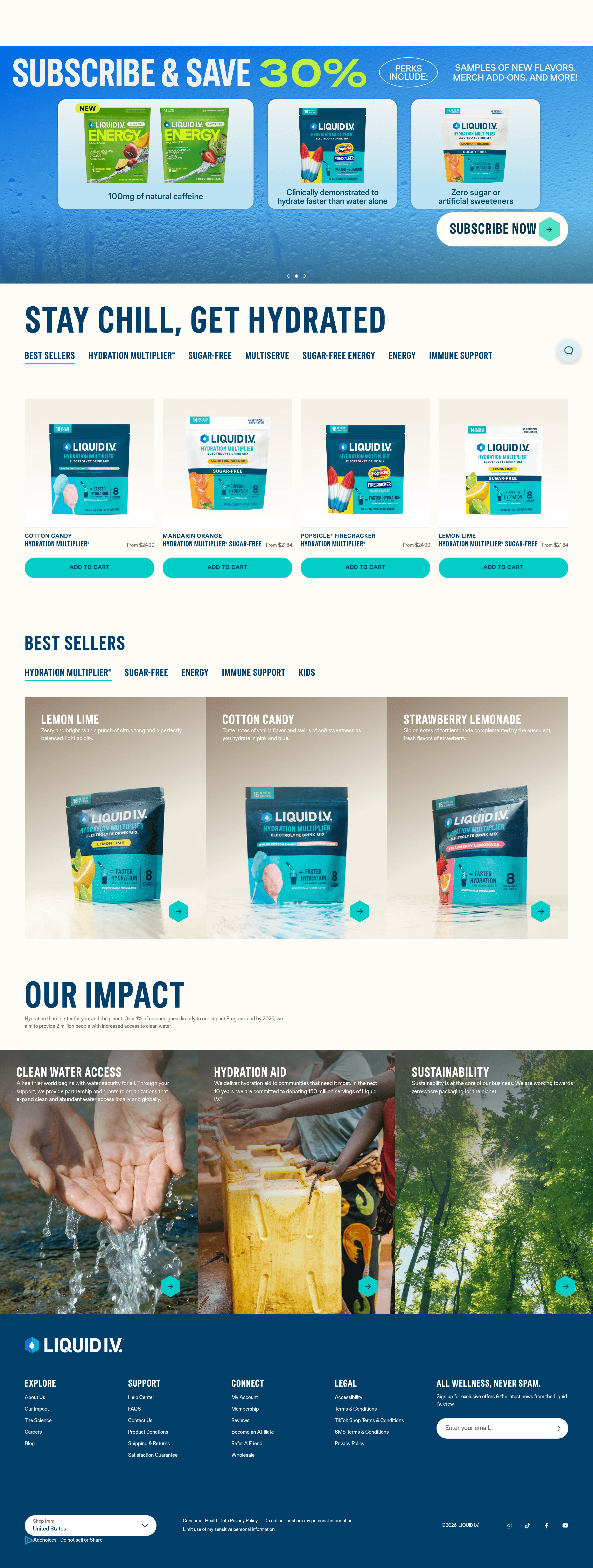 Liquid IV ecommerce landing page screenshot