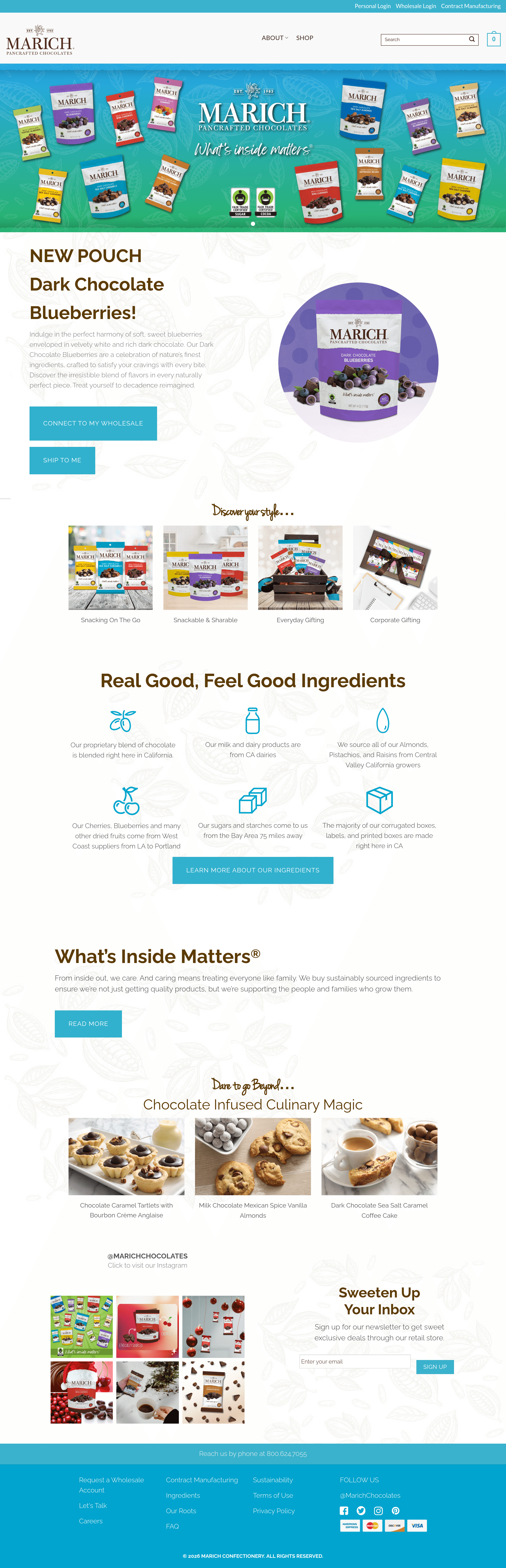 Marich ecommerce landing page screenshot