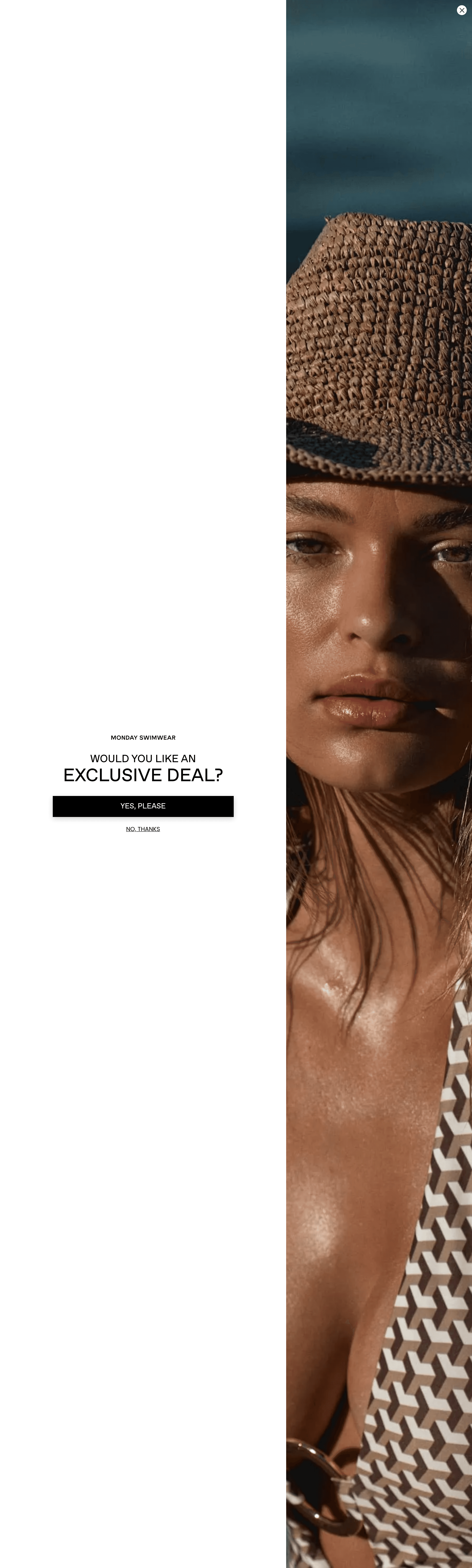 Monday Swimwear ecommerce landing page screenshot