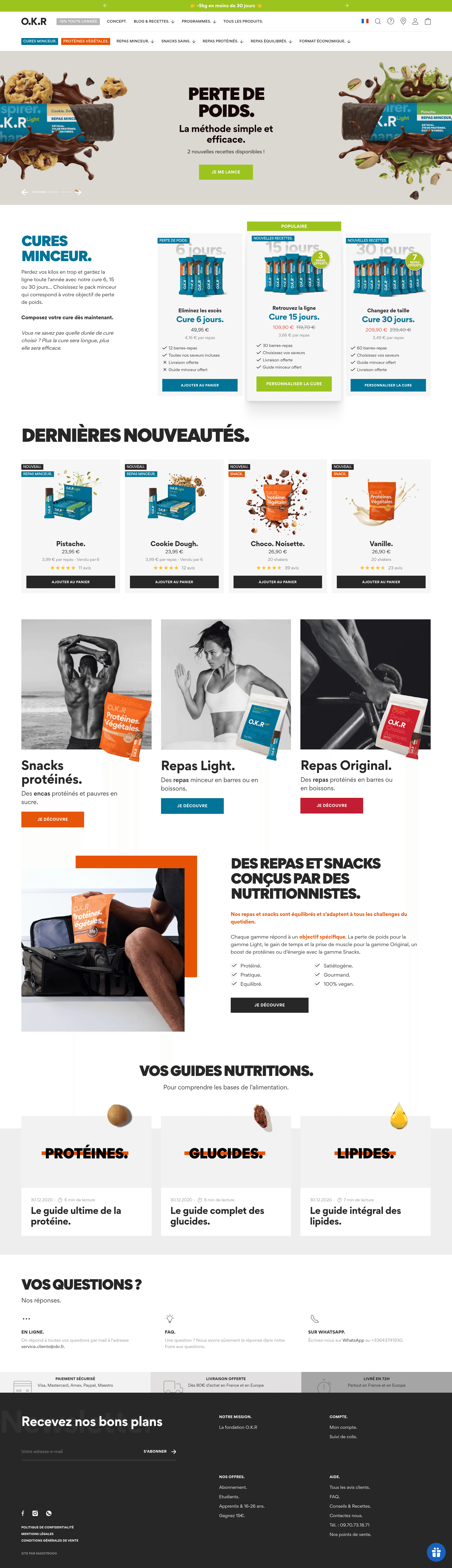 Okr ecommerce landing page screenshot