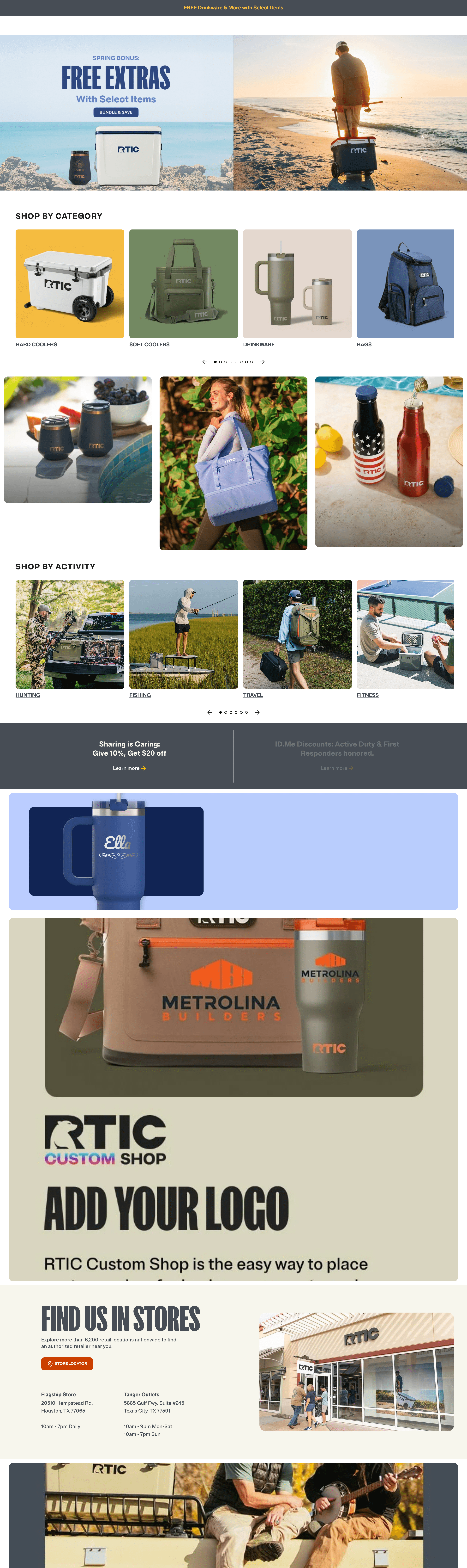 Rticoutdoors ecommerce landing page screenshot
