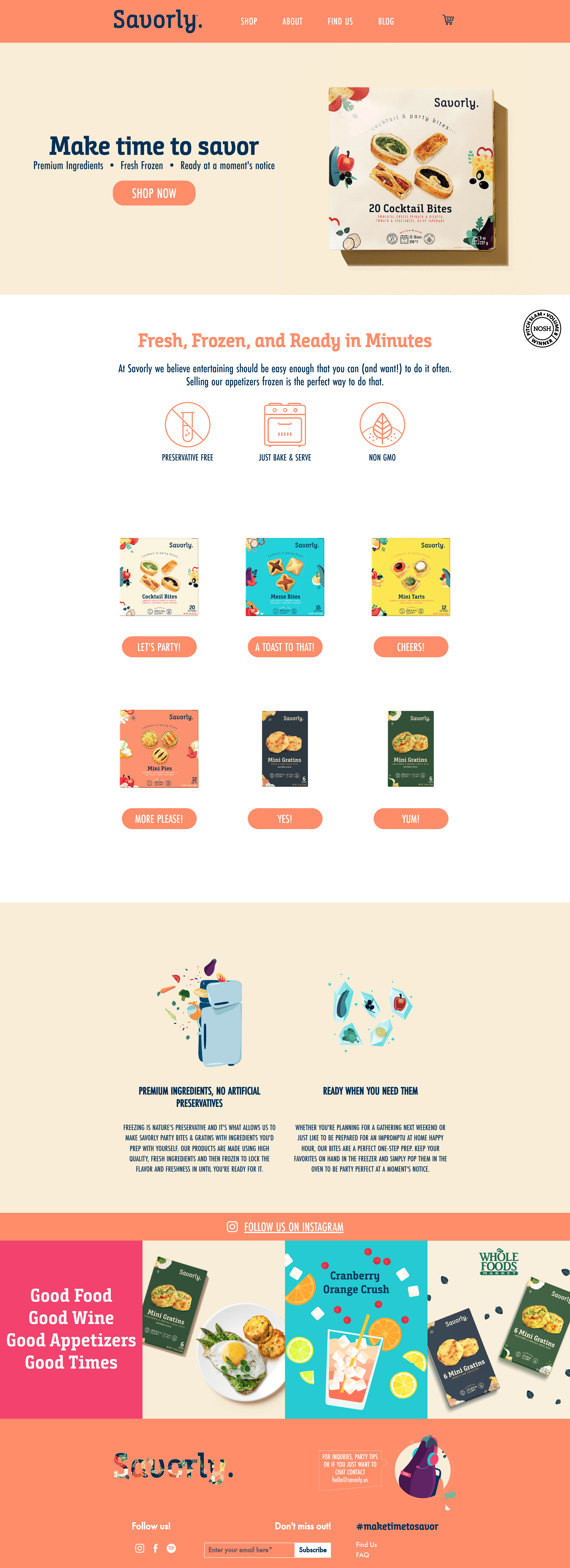 Savorly ecommerce landing page screenshot