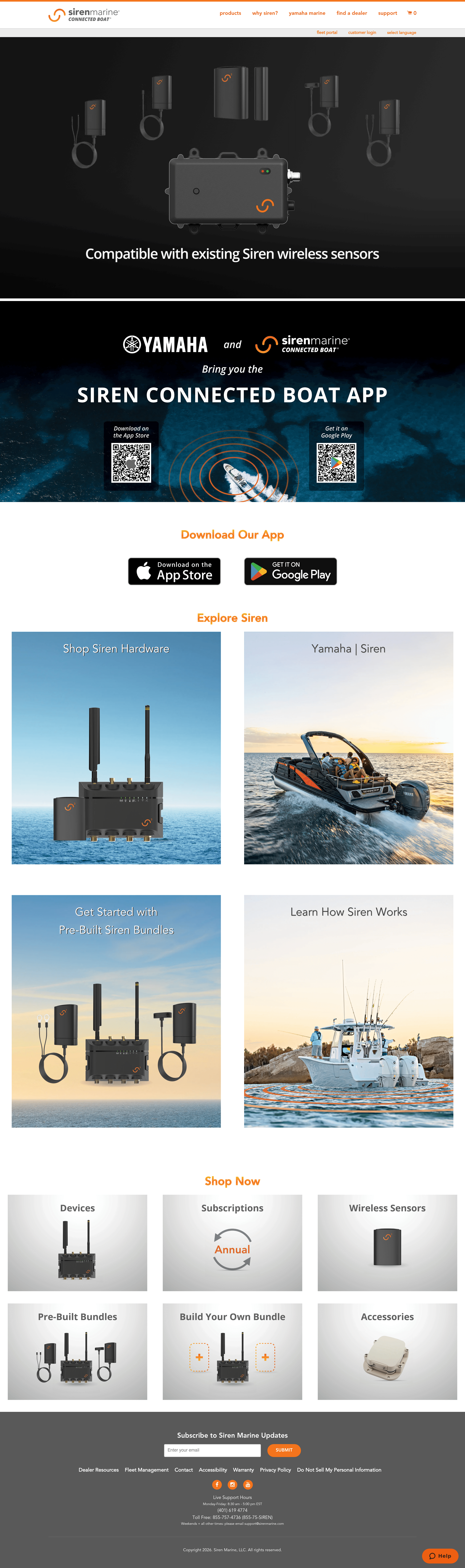 Sirenmarine ecommerce landing page screenshot
