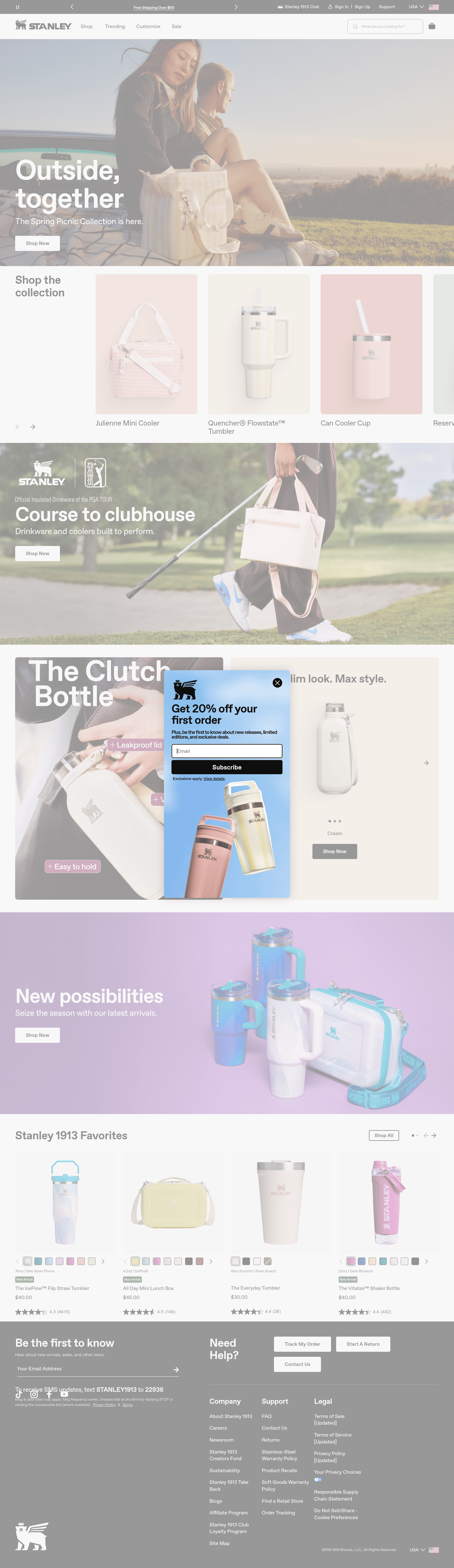 Stanley ecommerce landing page screenshot