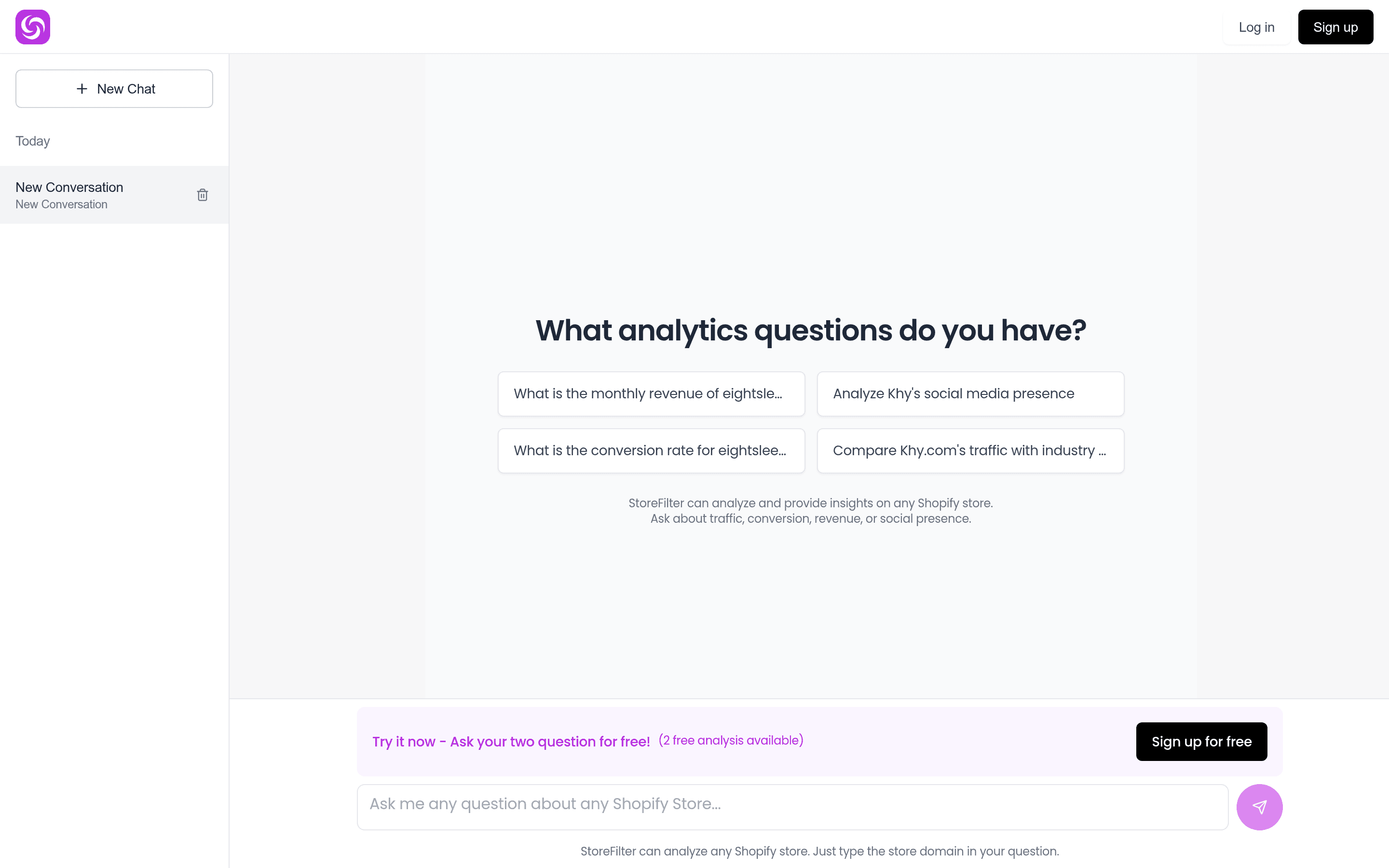 StoreFilter ecommerce landing page screenshot