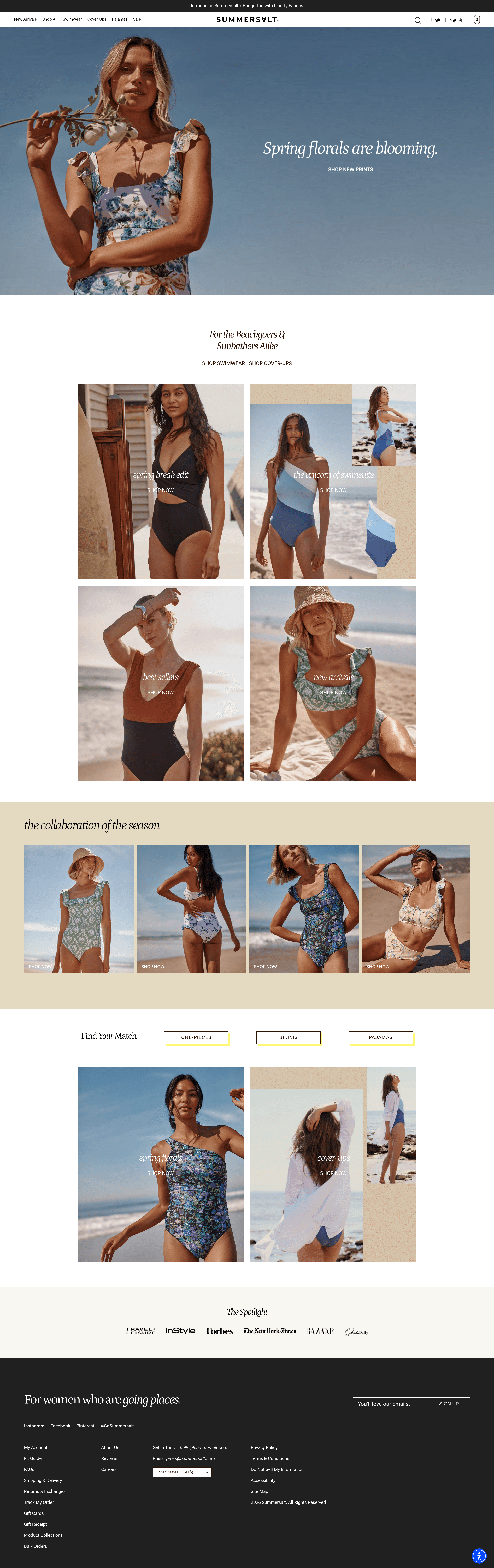 Summersalt ecommerce landing page screenshot