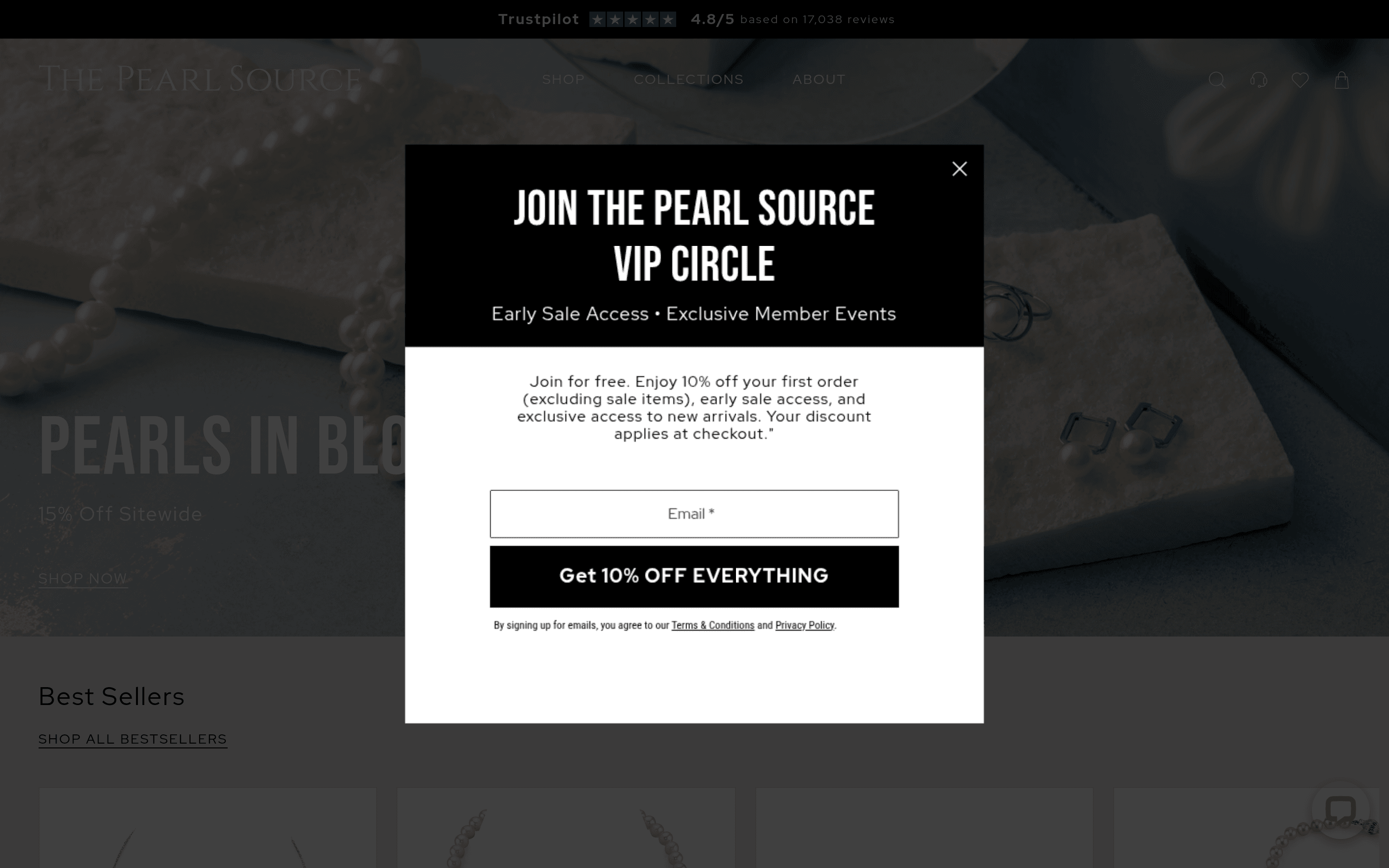 Thepearlsource ecommerce landing page screenshot