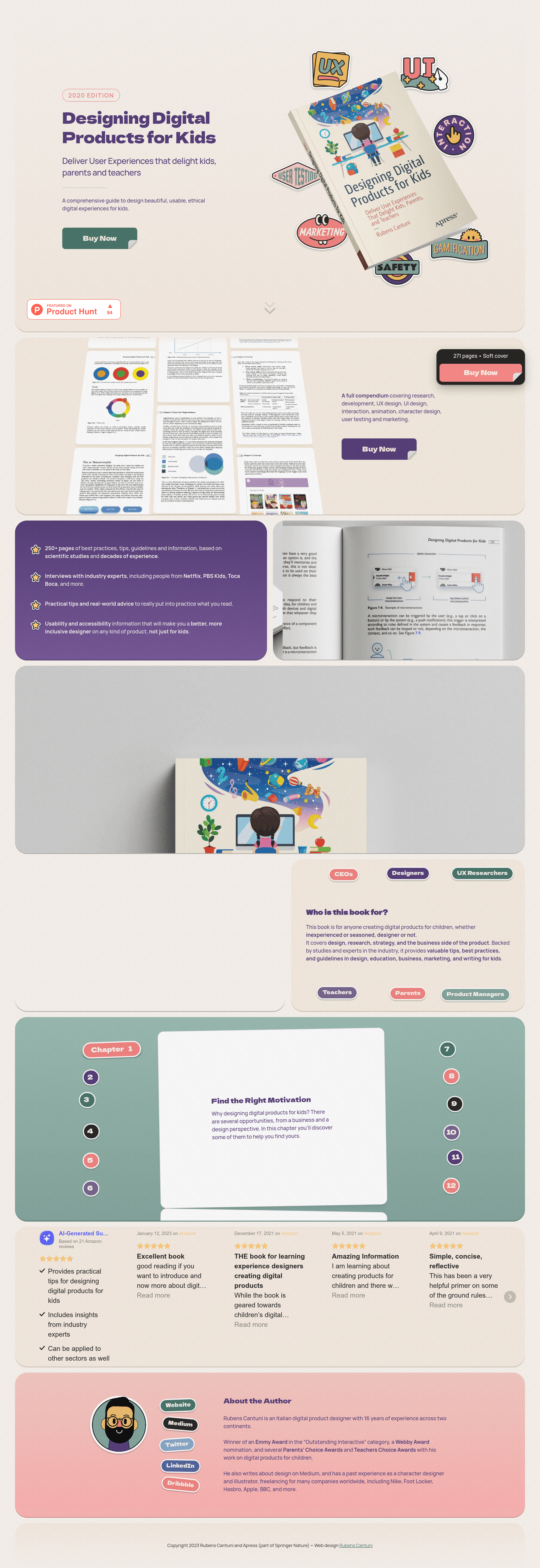 Designing Digital Products for Kids ecommerce landing page screenshot